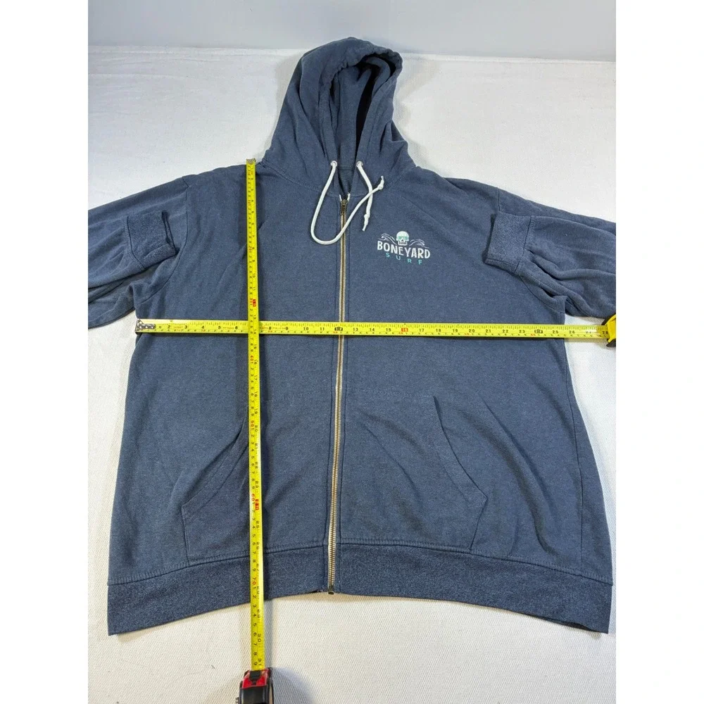 MV Sport Boneyard Surf Hoodie Mens XXL Blue‎ Zip Up Skull Graphic Vintage Style